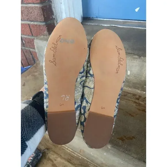 Sam Edelman Felicia blue and gold ballet flats - Picture 7 of 7
